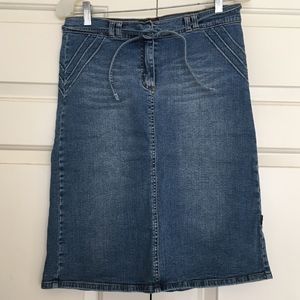 Rampage Blue Jean Denim Midi Skirt Size 7